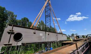 Воробьев проверил ход строительства путепровода между Горьковским и Носовихинским шоссе в Реутове